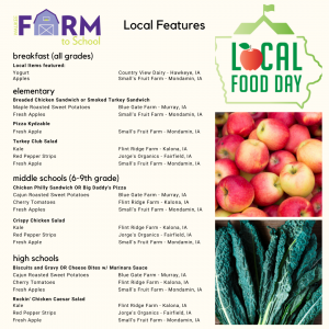 Oct 12th Local Food Day Menu Graphic